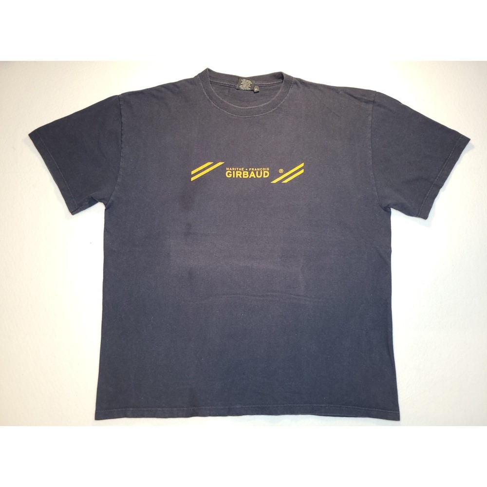 Vintage Marithe Francois Girbaud  Spellout Faded Black Distressed Logo Mens XL
